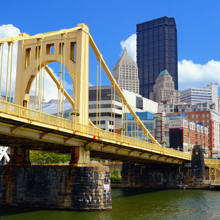 City of Pittsburgh Bridge and River